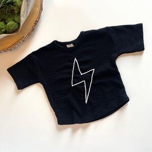 Stem Black Knit Lightening Bolt Top | Size 3
